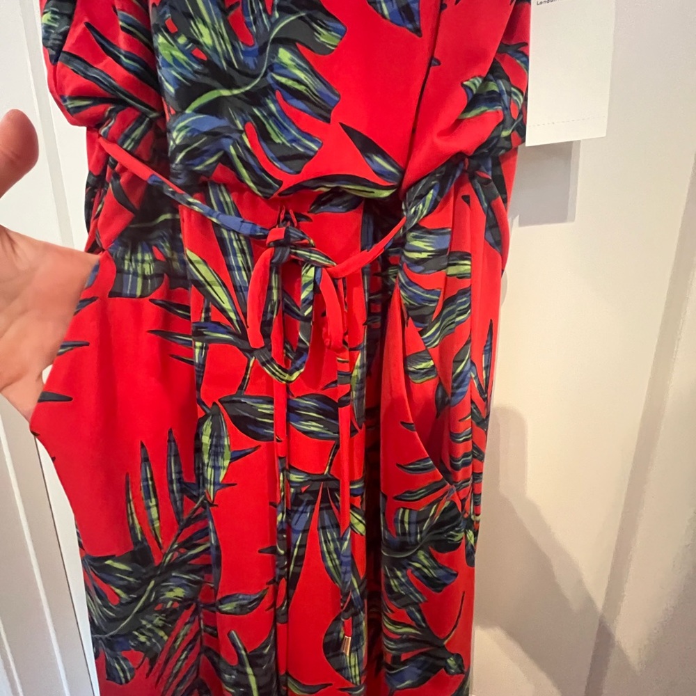 Tropical Red Maxi Dress